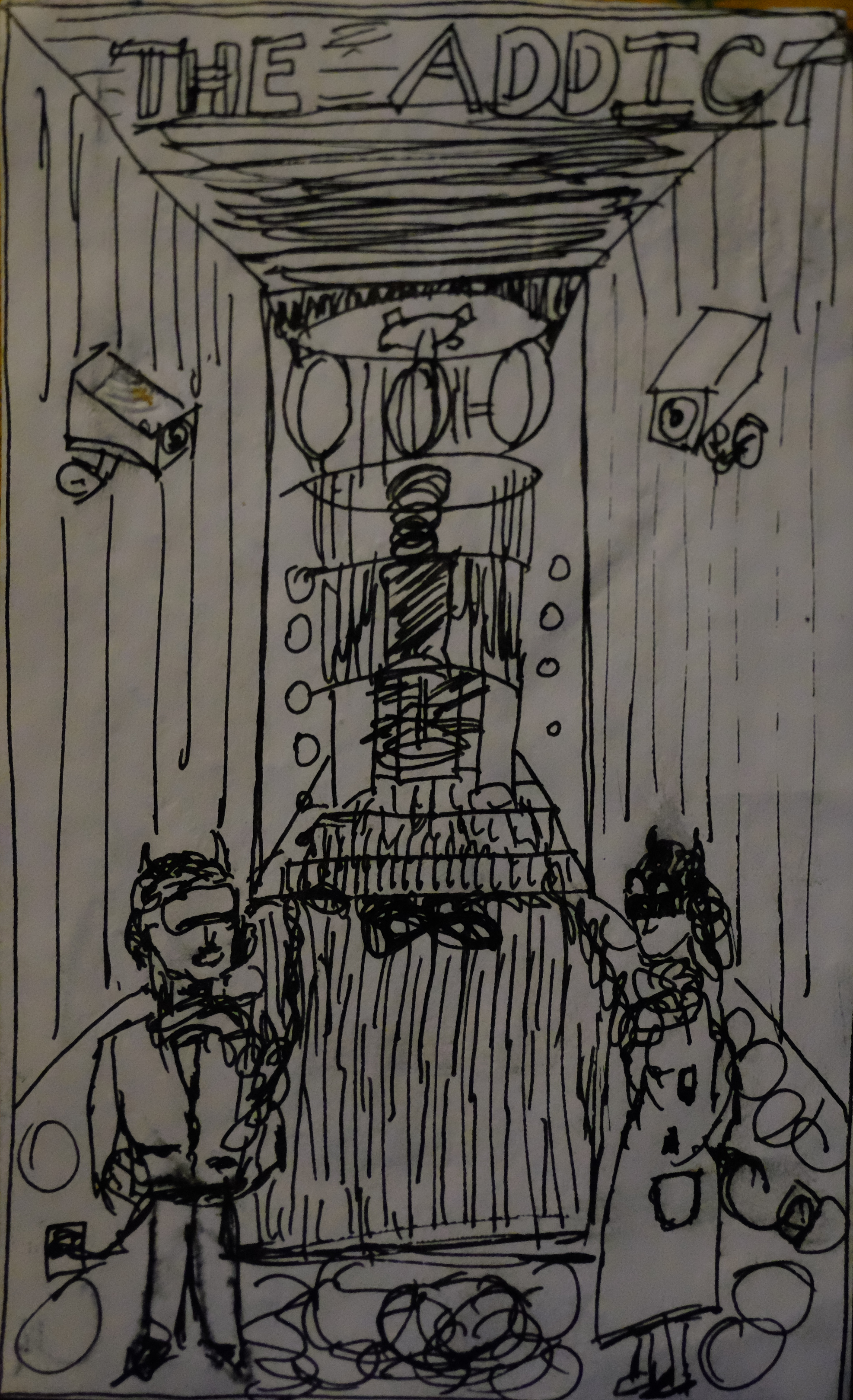 A tech drawing for a woodcut print
