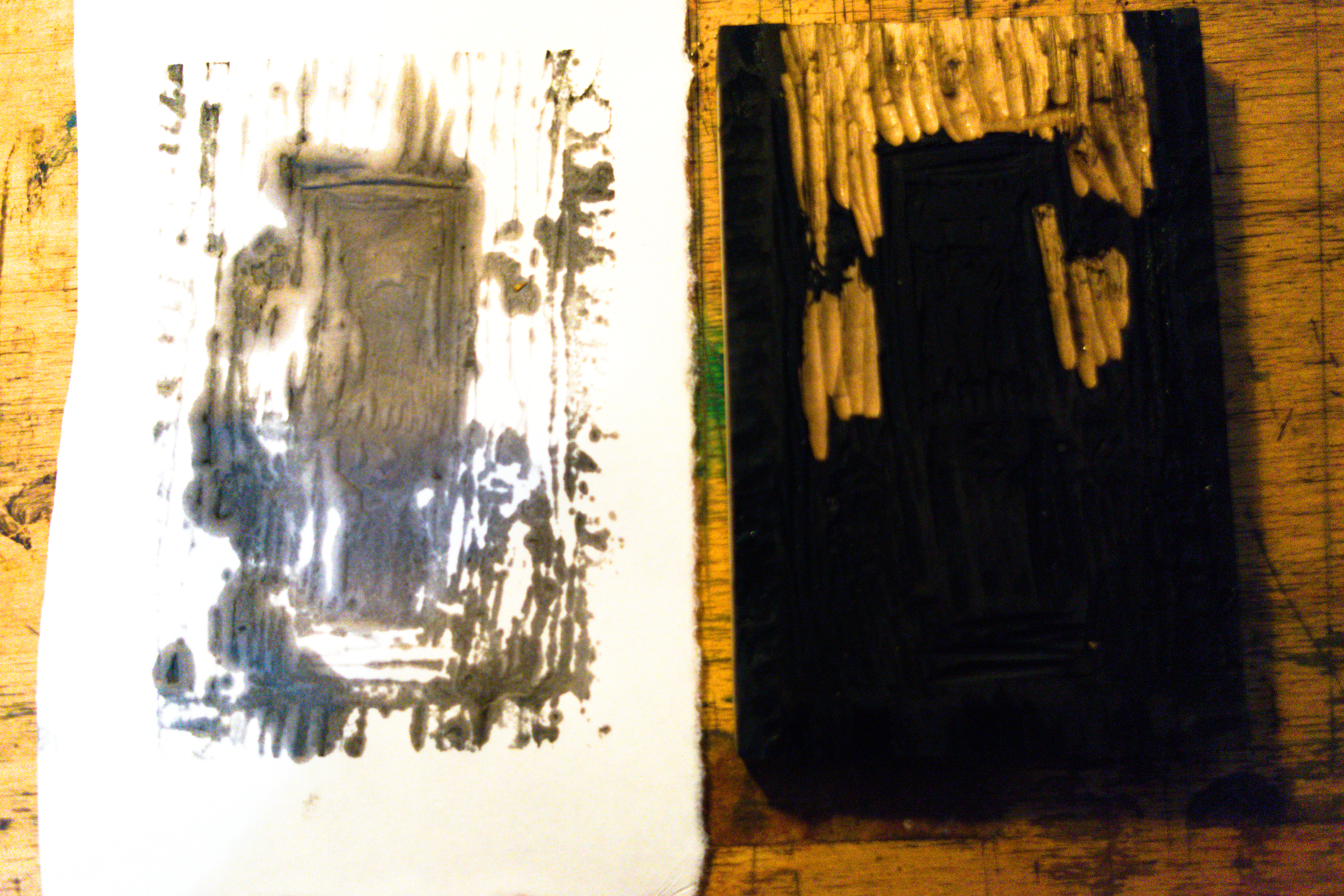 ruined print, detail not easy enough to see from photo but is available to touch and see by eye